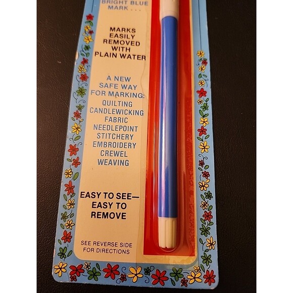 Wonder Marker Removable Blue Mark Fabric Quilt Needle Embroidery #48 SEALED Vtg - Picture 3 of 6
